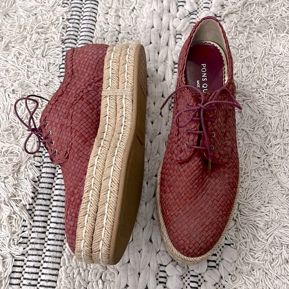 Pons Quintana Shoes - Pons Quintana red Leather Lace Up Espadrilles